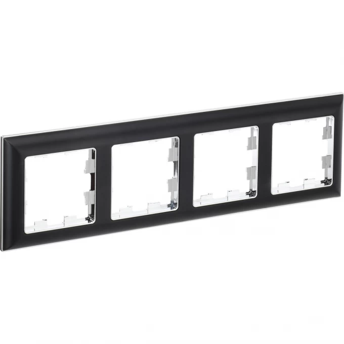 4-местная рамка IEK Brite ру-4-бр хром/черный 3 BR-M42-12-2-K2 4-местная рамка IEK Brite ру-4-бр хром/черный 3 BR-M42-12-2-K2