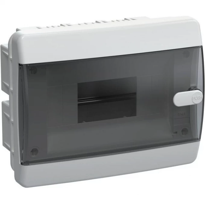 Корпус пластиковый IEK ЩРВ-П-8 IP41 черная прозрачная дверь UIC-KP12-V-08-41-K01