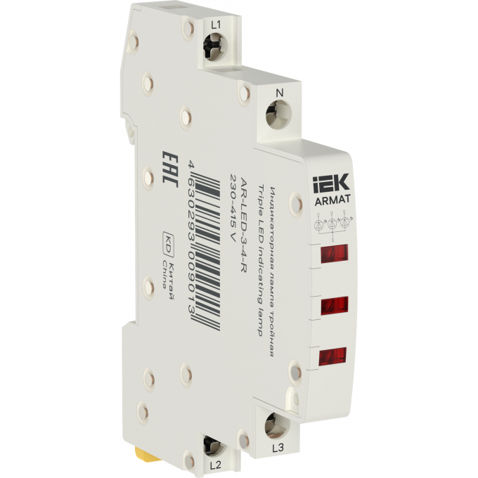 Лампа индикаторная тройная IEK ARMAT LED 230-415В AC красный AR-LED-3-4-R Лампа индикаторная тройная IEK ARMAT LED 230-415В AC красный AR-LED-3-4-R