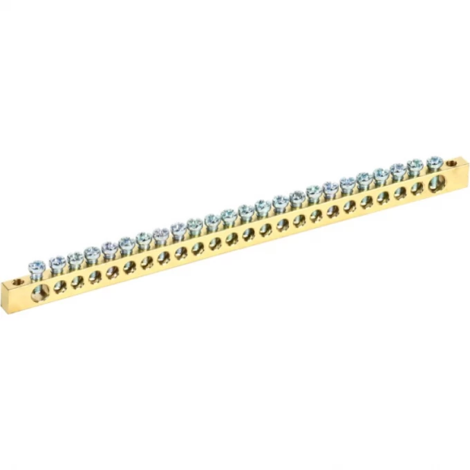 Шина PEN "земля-ноль" IEK 6х9мм 24/2 (24групп/крепеж по краям) - YNN11-24-100 Шина PEN "земля-ноль" IEK 6х9мм 24/2 (24групп/крепеж по краям) - YNN11-24-100
