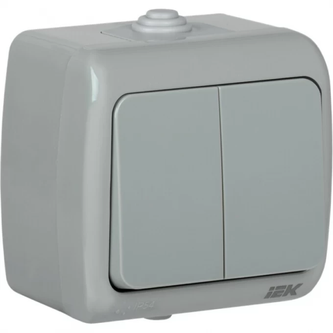 Выключатель 2-клавишный для открытой установки IEK ВС-20-2-0-А 10А IP54 AQUATIC - EVA20-K03-10-54 Выключатель 2-клавишный для открытой установки IEK ВС-20-2-0-А 10А IP54 AQUATIC - EVA20-K03-10-54