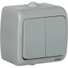 Выключатель 2-клавишный для открытой установки IEK ВС-20-2-0-А 10А IP54 AQUATIC - EVA20-K03-10-54