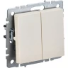 Выключатель 2-клавишный проходной IEK BRITE 10А ВС10-2-6-БрКр бежевый - BR-V22-0-10-K10